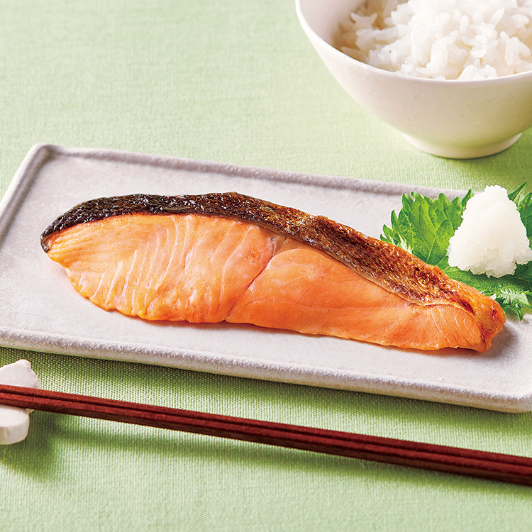 湯せんで簡単！青森サーモンの塩焼き