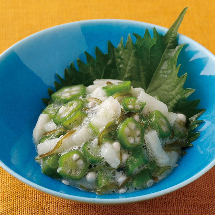 オクラとめかぶの山芋和え