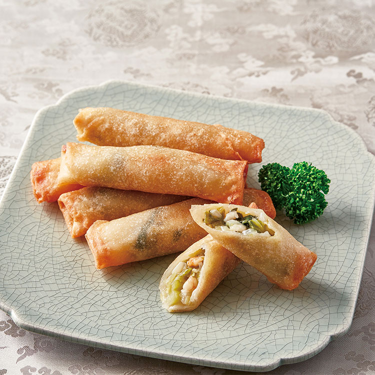 ねぎ塩とえびの細春巻