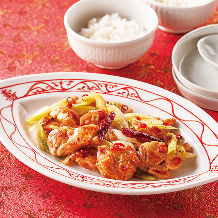 鶏肉とねぎの麻辣炒め